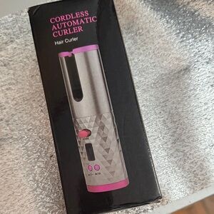 Cordless Automatic Hair Curler - Silver and Pink